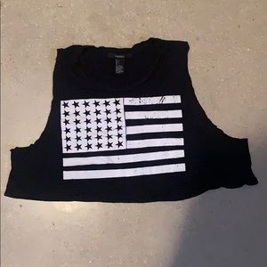American flag graphic crop top